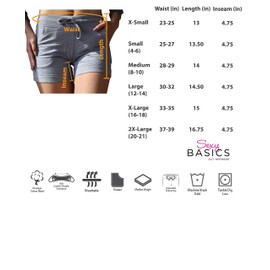 Sexy Basics - Paquete de 3 pantalones cortos deportivos para mujer, ropa activa, descanso, yoga, gimnasio, casual, Paquete de 3 - Negro / Azul Jaspeado / Morado Jaspeado, X-Large