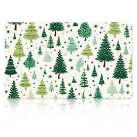Tinideya Winter Dish Drying Mat for Kitchen Counter 12 x 20 Inch Coffee Bar Winter Mat Small Absorbent Holiday Dish Drainer Pad for Holiday Kitchen Accessories Decor(Christmas Tree)