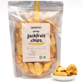 Growthy Dried Jackfruit Chips 250Grams, No Sugar Added, No Preservatives, No Cholesterol, Crunchy Jackfruit Snack, Healthy Jackfruit Chips For Kids And Adults, Vegan, None GMO, Vitamin C, E