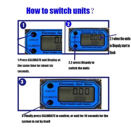 LELUKEE 2Inch Digital Fuel Turbine Aluminum Flowmeter with LCD Display,2″ FNPT Inlet/Outlet (60-500 LPM)-Unit of Measurement Support L/GAL/PTS/QTS (2inch)