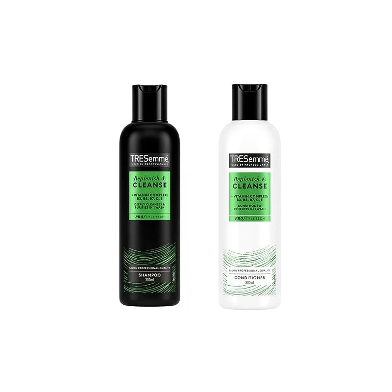 TRESemmé Replenish & Cleanse Shampoo 300ml and Conditioner 300ml twin