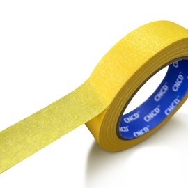 CNCD Yellow Masking Tape，for Painting, Decorating, DIY Crafts, Labelling, Medium Viscosity Paint Tape for Walls，（1 inch 2inch Wide） Painters Tape (1 inch×46 Yards×5 Rolls)