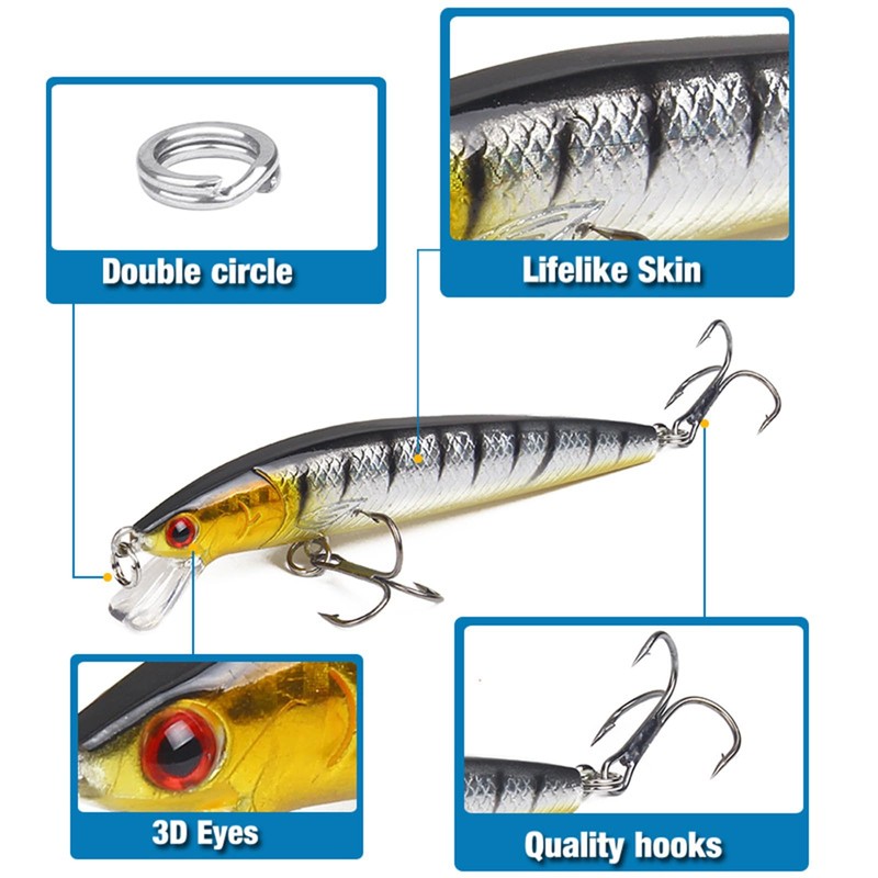 MARJELLY Floating Fishing Lure Casting Bait Sinking Bass Lures Trolling