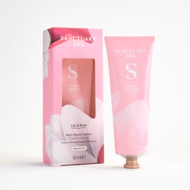 Sanctuary Spa Lily & Rose Rich Hand Cream, Moisturiser, Body Cream, Vegan and Cruelty Free 60ml