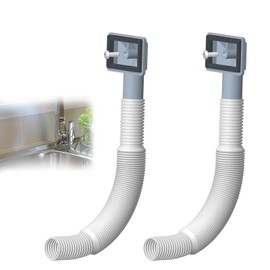 Yuiturt 2 Pcs Sink Overflow Pipe Kit, 250mm Extendible Overflow Tube with Rectangular Overflow Head, Durable Overflow Pipe for Kitchen Sinks, Prevents Overflow and Enhances Drainage