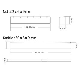 Alnicov Guitar Saddle Nut Cattle Bone Slotted for 6 String Acoustic Guitar Replacement