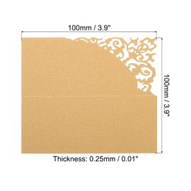 PATIKIL Table Name Place Cards,50Pcs 3.9 x 3.9inch Favor Decor Hollow Design Seat Blank Card for Wedding Party Seating Place Cards Yellow