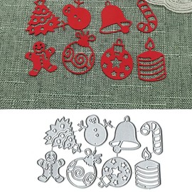 8Pcs/Set Christmas Ornament Metal Die Cuts, Christmas Accessories Metal Cutting Dies Cut Stencils for DIY Scrapbooking Cards Decorative Embossing Paper Dies for Scrapbooking Card Making