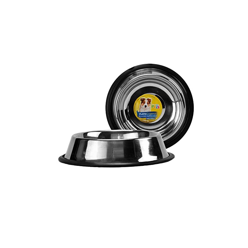 Fancy Pets Plato Ligero de Acero Inoxidable para Perro Tamaño