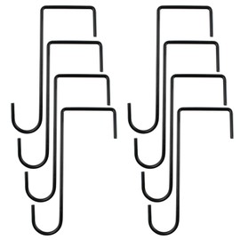 Adyoney 3 x 8 Inches Vinyl Fence Hooks,Black Powder Coated Steel Hangers for Outdoor Patio Accessories Including Bird Feeders, Plants, Lights, and Planters(8PCS)