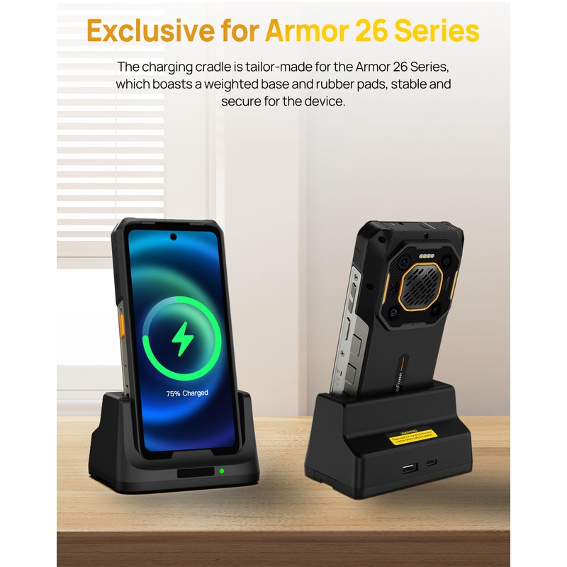 Ulefone Armor 26 Ultra 33W Desk Charging Dock, Wireless Charging