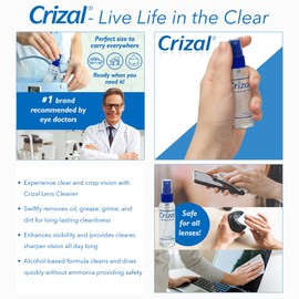 Crizal Eyeglass Lens Cleaner Bundle, Doctor Recommended for Anti Reflective Lenses and Coating, 2oz Crizal Spray w/XL Microfiber Cloth, 1 Pack