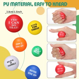 Motivational Stress Balls Colorful Small Foam Balls Anxiety Relief Toys Relieve Inspire Hand Exercise Toys Funny Stress Relief Gifts for Kids Adults Teams Motivating Encouraging (Inspiring,300 Pcs)