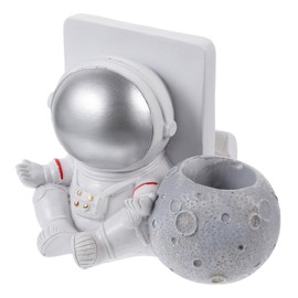 Operitacx 1pc Astronaut Pen Holder Lip Liner Lid Organiser Make Display Clear Marker Kit Rattan Dispenser Cosmetic Pen Organizer for Desk Stationery Bathroom Countertop Organizer Cup Resin