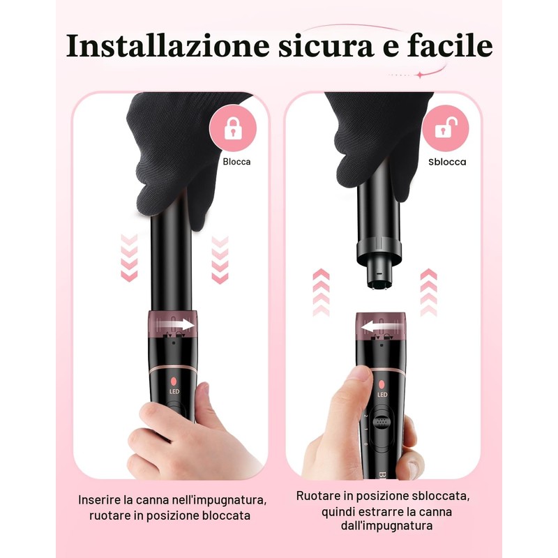 Set Ferro per Capelli, BESTOPE PRO 6 in 1 Cono