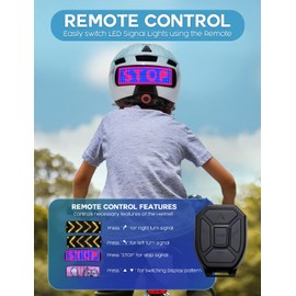 Docgari Kids Helmet - Toddler Bike Helmet with LED Turnning/Stop Signals & Customizable Display - Breathable Lightweight Boy/Girl Helmet for Skateboard, Roller Skate, Scooter