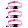 3 Pack Reflective Cat Collars with Bells & Quick Release