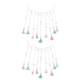 2pcs Macrame Photo Wall Hanging Nordic Style Stylish Hanging Tassel Photo Display with Clip for Teen Girls Women Bedroom E Type