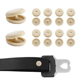YTFRL 10 Sets Seat Belt Button Stop, Plastic Car Safety Belt Stopper Prevent Buckle from Sliding Down, No Welding Required Snap-on Seatbelt Stop Clips for Cars Trucks Motorcycles (Beige)