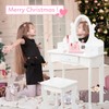 GarveeHome Girls' Vanity Set with Mirror, Makeup Table and Stool