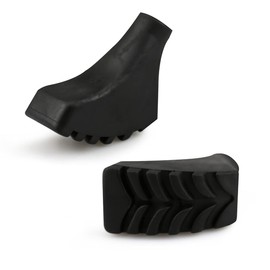Ruzzut Black Rubber Horseshoe Diamond Trekking Pole Tips, Hiking Pole Replacement Tip Protectors for Trekking Poles, Fits Most Standard Hiking Poles - Shock Absorbing, Adds Grip and Traction, 6 PCS