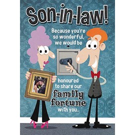 Humorous Son-in-Law Birthday Card ~ Medium Size Card 9"x6"