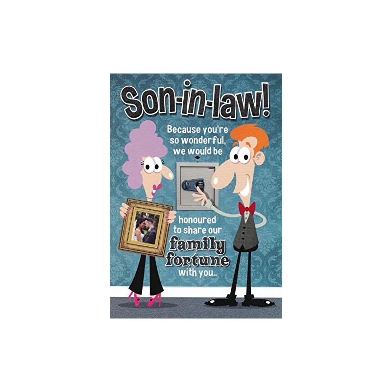 Humorous Son-in-Law Birthday Card ~ Medium Size Card 9"x6"