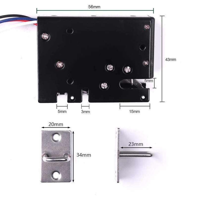 ATOPLEE Electronic Cabinet Lock,1pcs DC 12V 3.4A Carbon Steel Solenoid