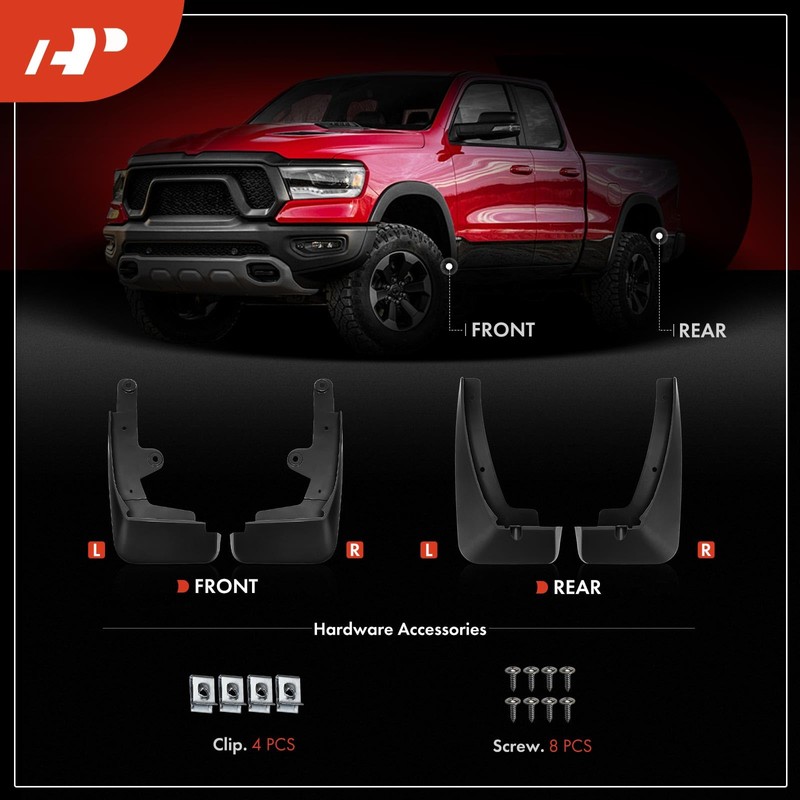 A-Premium Set of 4PCS Mud Flaps Splash Guards Mudguards Mudflaps