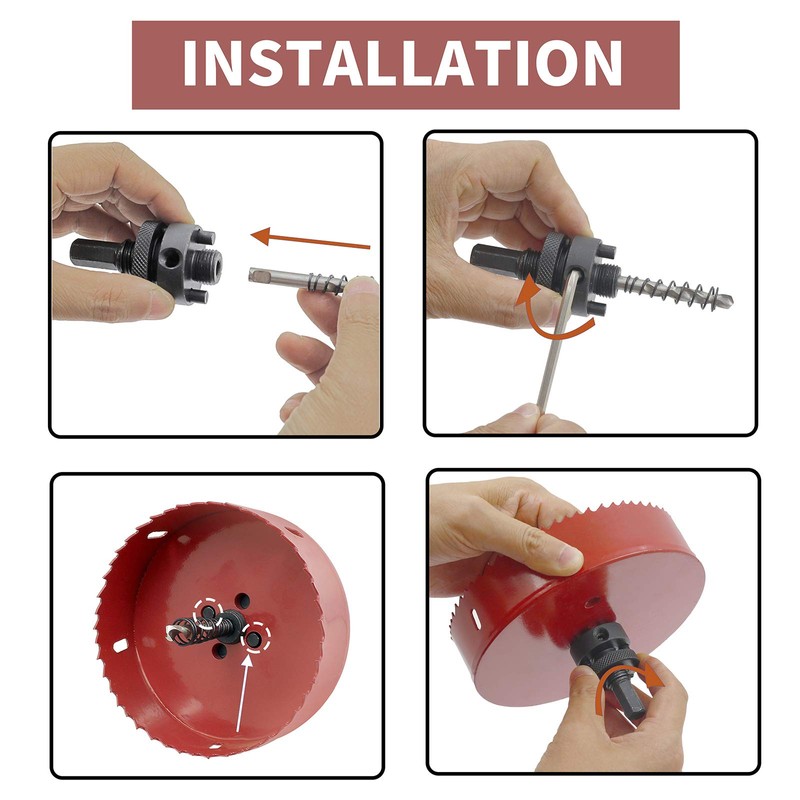 Hordion 180mm 7.1 inch Hole Saw with Drill Bits &