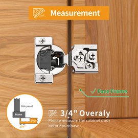 Chibery 20 Pack 3/4" Overlay 4D Soft Close Concealed Hinges for Face Frame Door, Adjustable Closing Speed, Smooth Slow Self Close Hinges, Satin Nickel, 105° Open Angle Stainless Steel Cabinet Hinges