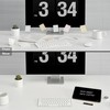 Black Glass Desk Whiteboard with Reversible Wood Stand, Small Portable