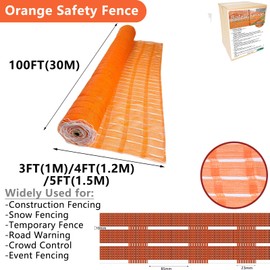 POYEE 4x100ft Plastic Mesh Fence Safety Fence, Construction Barrier Netting