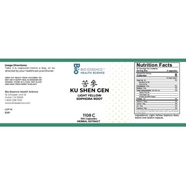 Bio Essence Health Science 1108C Ku Shen Gen, Sophora Root  (Raw), 100 Capsules/bottl