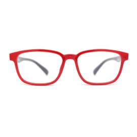 SA106 Kids Soft TR90 Plastic Rectangle Blue Light Filtering Computer Glasses Red Black