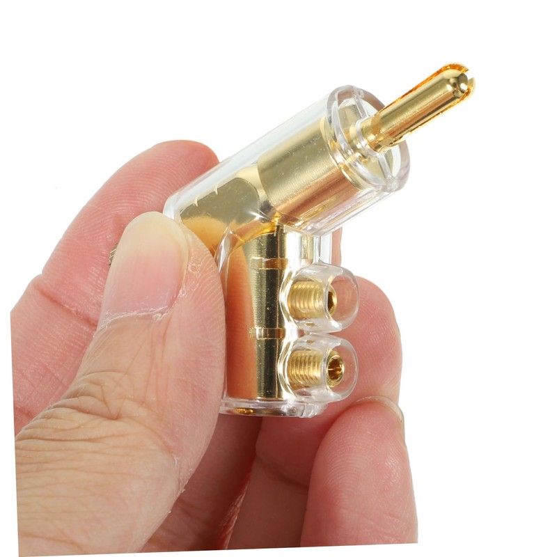 Mipcase 2Pcs Angled Banana Plugs for Speaker Wire Solderless Connector
