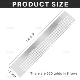 AUEAR, Stainless Steel Painting Ruler Diamond Mesh Drawing Tool with 520 Blank Grids Round Full Drill Partial