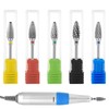 keyxer Pack of 5 Tungsten Carbide Nail File Bits, Nail