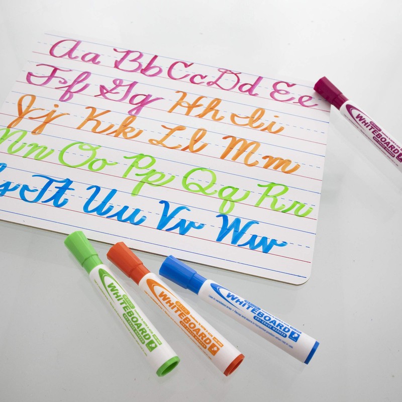 BAZIC Dry Erase Lap Board 9"x12" & Marker, Double Sided