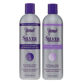 Jhirmack Silver Brightening Purple Shampoo and Conditioner Set for all types of silver, grey, and blonde hair