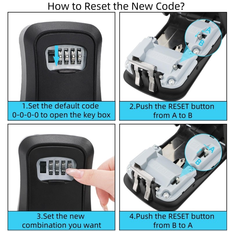 Cididu 2 Pack Key Lock Box for Outside, Wall Mount
