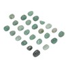 25pcs Rune Stones Set Hand Carved Polished Green Aventurine Portable
