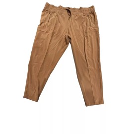 All In Motion Women's Tapered Stretch Woven Mid-Rise Pants - All in Motion Chestnut- 3X