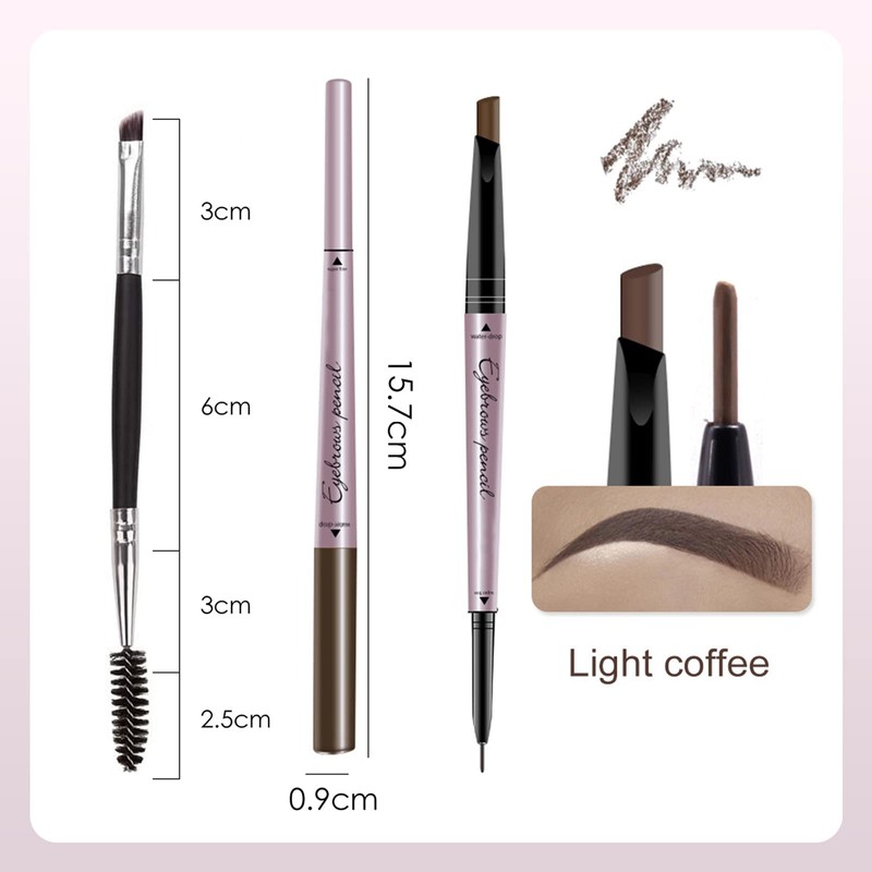 RICEEL Eyebrow Pen,Eyebrow Pencil with Brow Brush Double Ended Eyebrow