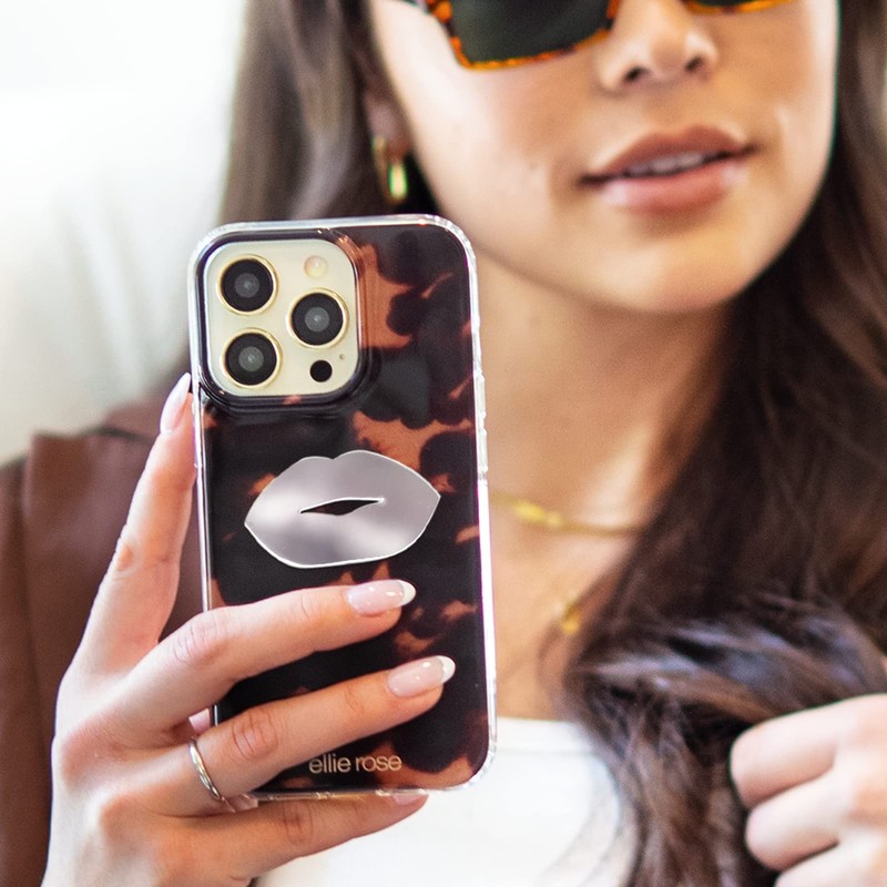 Ellie Rose Mirror Decal for Smartphone, Stick-On Lips Mirror Phone
