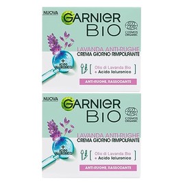 Garnier Bio Anti-Falten-Tagescreme für das Gesicht mit Lavendelöl und straffender Hyaluronsäure – 2 Dosen à 50 ml
