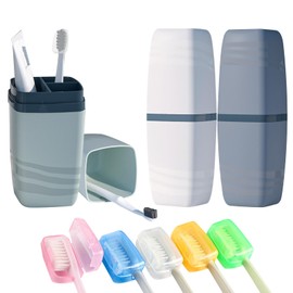 3 Stück Zahnbürsten Etui Mit 5 Zahnbürstenschutz, Reisezahnbürsten Box,Portable Zahnputzbecher Reisen Travel Essentials,Zahnbürsten Etui Reise Set für Camping Reisen Wandern Geschäftsreisen Zuhause