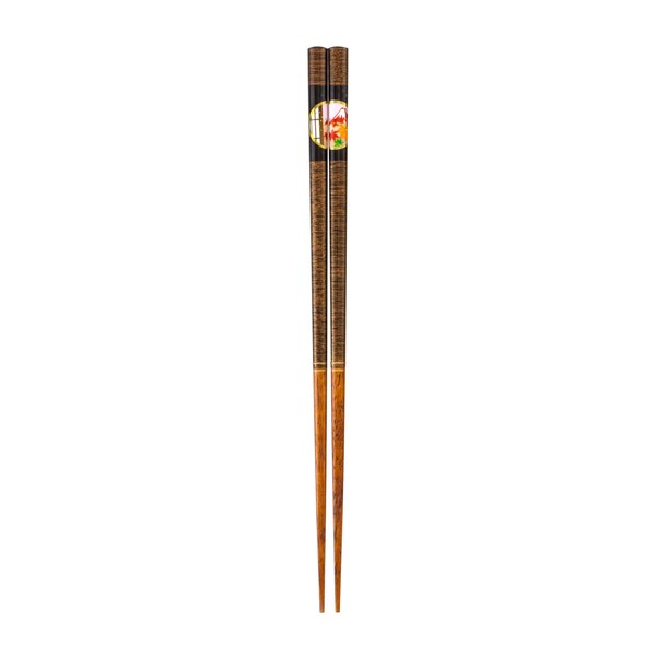 ナカノ 箸 塗箸 本漆 天然木 23cm 黒×赤 富士山 滑り止め加工 掴みやすい