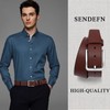 SENDEFN Men's Leather Belt, 38 mm Wide, Men's Belt for