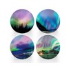 4 x Round Northern Lights Coasters - Norway Boraelis Men